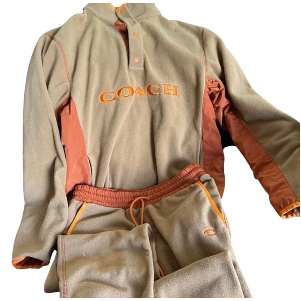 Coach Men's Tan and Orange Joggers-tracksuits small
